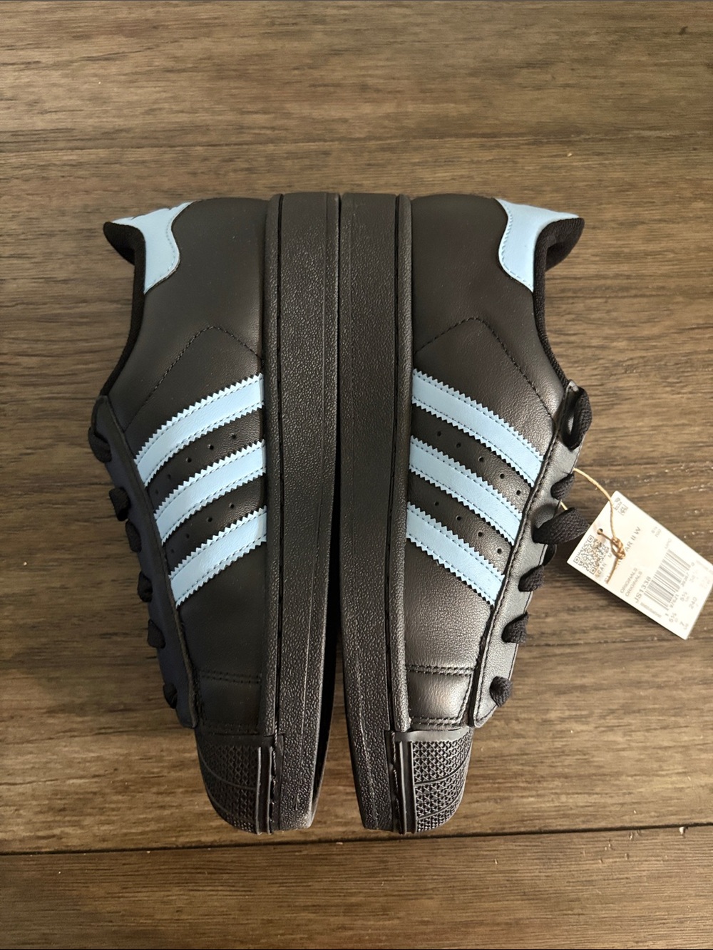 NIB [adidas] Superstar II Low Top Sneakers Black/Ash Blue Women’s 7 / Mens 5.5 - Picture 13 of 16